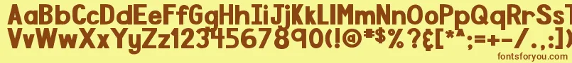 DjbSpeakTheTruthBoldly-Schriftart – Braune Schriften auf gelbem Hintergrund