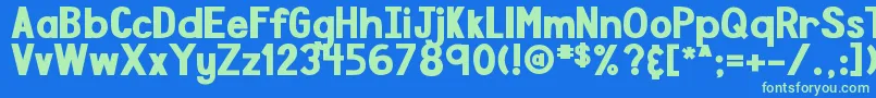 DjbSpeakTheTruthBoldly Font – Green Fonts on Blue Background