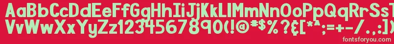 DjbSpeakTheTruthBoldly-Schriftart – Grüne Schriften auf rotem Hintergrund