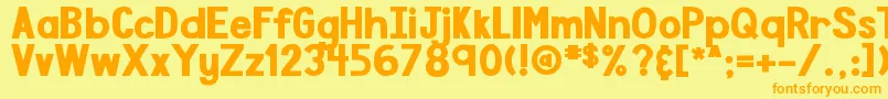 DjbSpeakTheTruthBoldly Font – Orange Fonts on Yellow Background