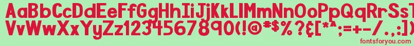 DjbSpeakTheTruthBoldly Font – Red Fonts on Green Background