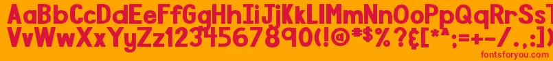 DjbSpeakTheTruthBoldly Font – Red Fonts on Orange Background