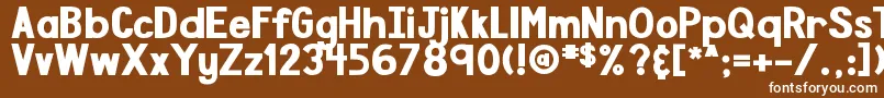 DjbSpeakTheTruthBoldly-fontti – valkoiset fontit ruskealla taustalla