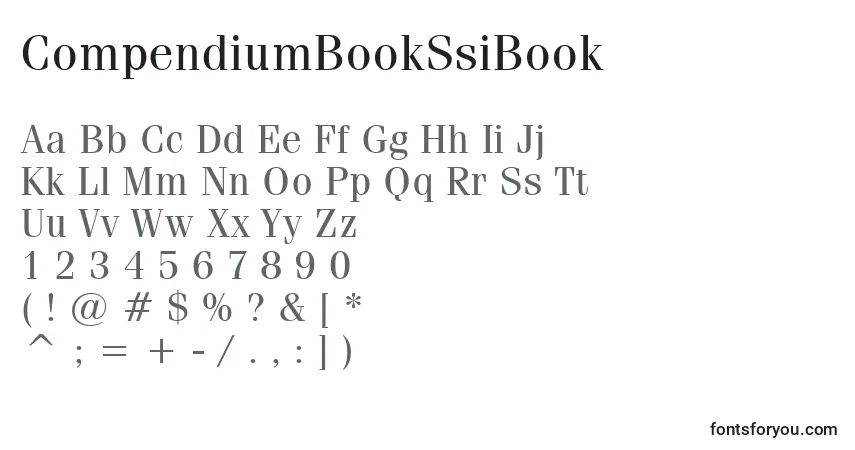 A fonte CompendiumBookSsiBook – alfabeto, números, caracteres especiais