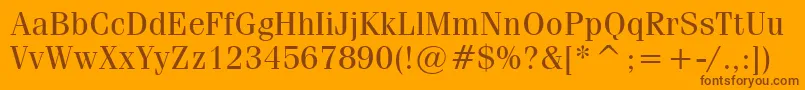 Fonte CompendiumBookSsiBook – fontes marrons em um fundo laranja