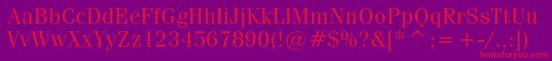 フォントCompendiumBookSsiBook – 紫の背景に赤い文字
