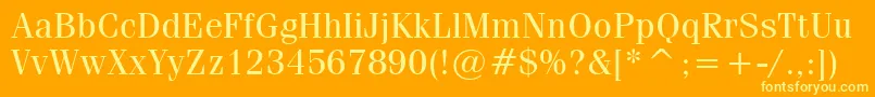 Fonte CompendiumBookSsiBook – fontes amarelas em um fundo laranja
