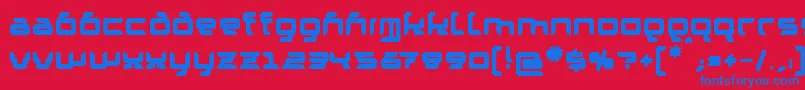 GranolaeHeavy-Schriftart – Blaue Schriften auf rotem Hintergrund
