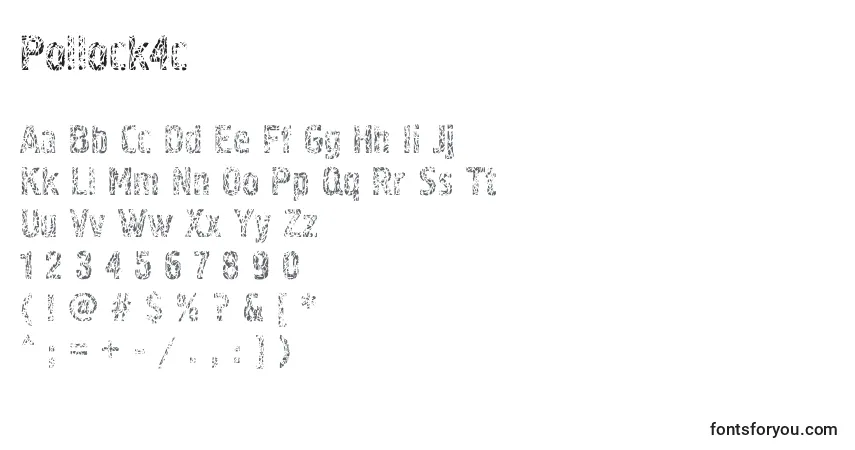 Czcionka Pollock4c – alfabet, cyfry, specjalne znaki