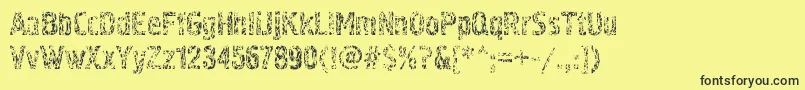 Pollock4c-Schriftart – Schwarze Schriften auf gelbem Hintergrund