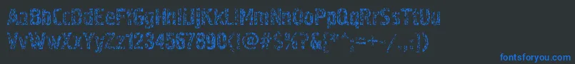 Pollock4c-Schriftart – Blaue Schriften auf schwarzem Hintergrund