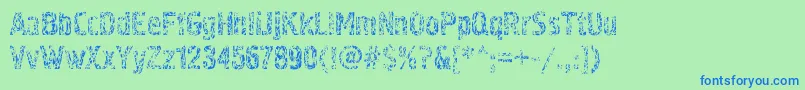 フォントPollock4c – 青い文字は緑の背景です。