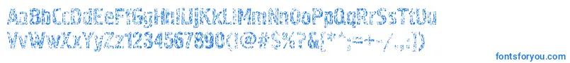 Pollock4c-Schriftart – Blaue Schriften auf weißem Hintergrund