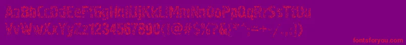 Pollock4c-Schriftart – Rote Schriften auf violettem Hintergrund