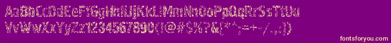 Pollock4c-Schriftart – Gelbe Schriften auf violettem Hintergrund