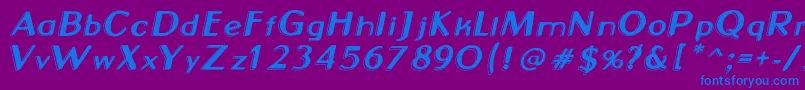 Neon2News Font – Blue Fonts on Purple Background