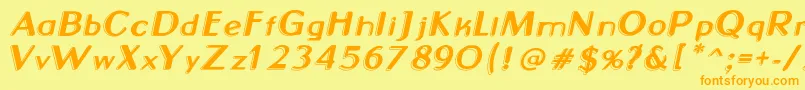 Neon2News Font – Orange Fonts on Yellow Background
