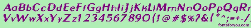 Neon2News Font – Purple Fonts on Green Background