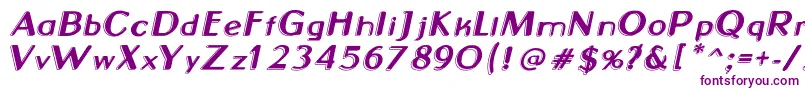 Neon2News-Schriftart – Violette Schriften auf weißem Hintergrund