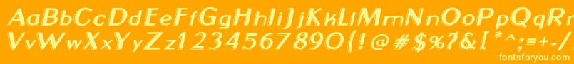 Neon2News Font – Yellow Fonts on Orange Background