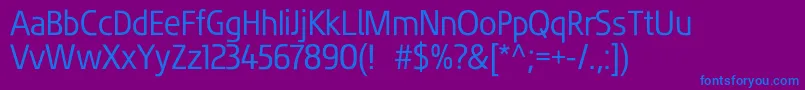 Weitere Informationen zur FluentsansRegular-Schriftart FluentsansRegular-Schriftart – Blaue Schriften auf violettem Hintergrund