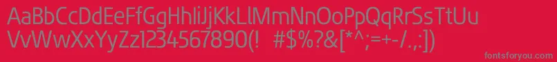 Fonte FluentsansRegular – fontes cinzas em um fundo vermelho