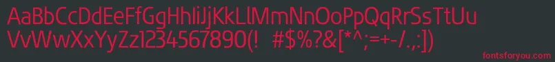 FluentsansRegular Font – Red Fonts on Black Background