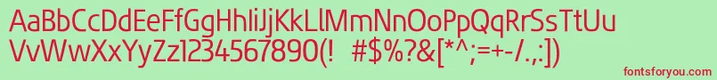 FluentsansRegular-fontti – punaiset fontit vihreällä taustalla
