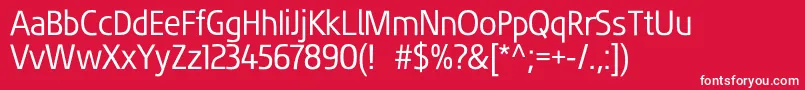 フォントFluentsansRegular – 赤い背景に白い文字