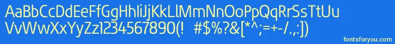 FluentsansRegular-Schriftart – Gelbe Schriften auf blauem Hintergrund