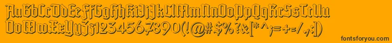 TypographertexturSchatten-Schriftart – Schwarze Schriften auf orangefarbenem Hintergrund