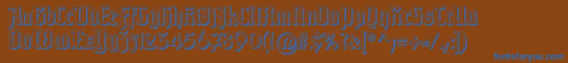 TypographertexturSchatten Font – Blue Fonts on Brown Background