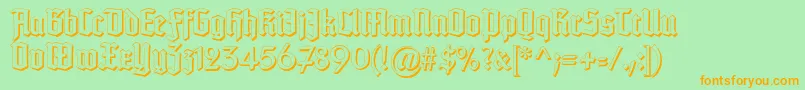 TypographertexturSchatten Font – Orange Fonts on Green Background