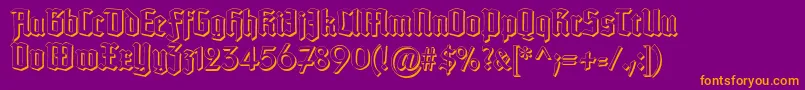 TypographertexturSchatten-Schriftart – Orangefarbene Schriften auf violettem Hintergrund