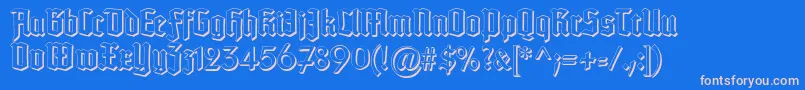 Fonte TypographertexturSchatten – fontes rosa em um fundo azul