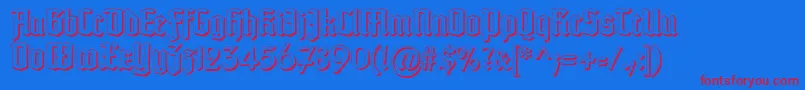 TypographertexturSchatten Font – Red Fonts on Blue Background