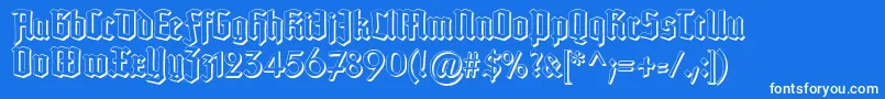 Fonte TypographertexturSchatten – fontes brancas em um fundo azul