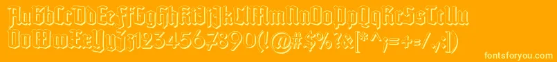 TypographertexturSchatten-Schriftart – Gelbe Schriften auf orangefarbenem Hintergrund