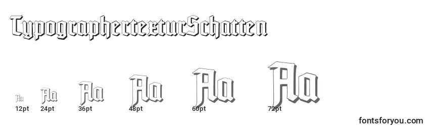 Größen der Schriftart TypographertexturSchatten