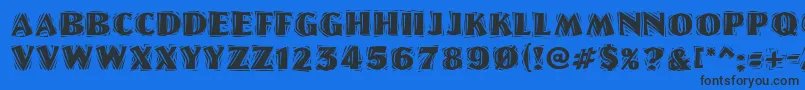 LinolschriftHeavy Font – Black Fonts on Blue Background