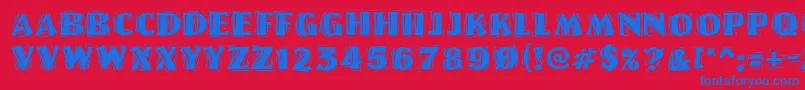 LinolschriftHeavy Font – Blue Fonts on Red Background