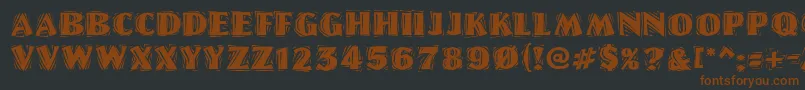 Шрифт LinolschriftHeavy – коричневые шрифты на чёрном фоне