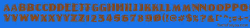 Шрифт LinolschriftHeavy – коричневые шрифты на синем фоне