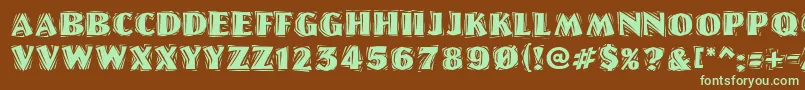 LinolschriftHeavy Font – Green Fonts on Brown Background