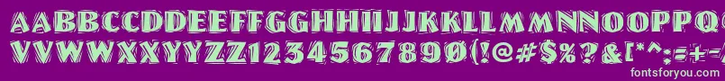 LinolschriftHeavy Font – Green Fonts on Purple Background