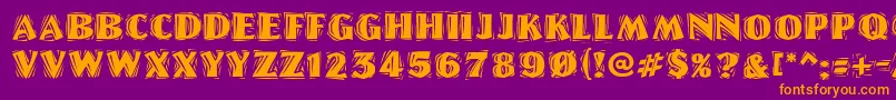 LinolschriftHeavy Font – Orange Fonts on Purple Background