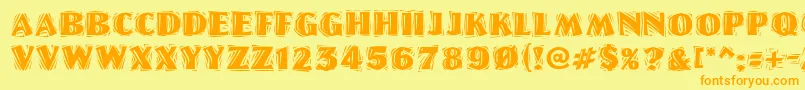 LinolschriftHeavy Font – Orange Fonts on Yellow Background
