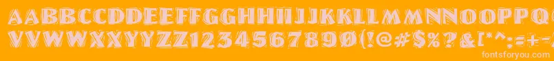 Fonte LinolschriftHeavy – fontes rosa em um fundo laranja