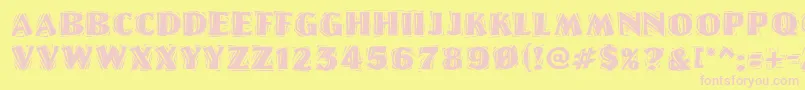 LinolschriftHeavy Font – Pink Fonts on Yellow Background