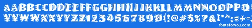 LinolschriftHeavy Font – White Fonts on Blue Background